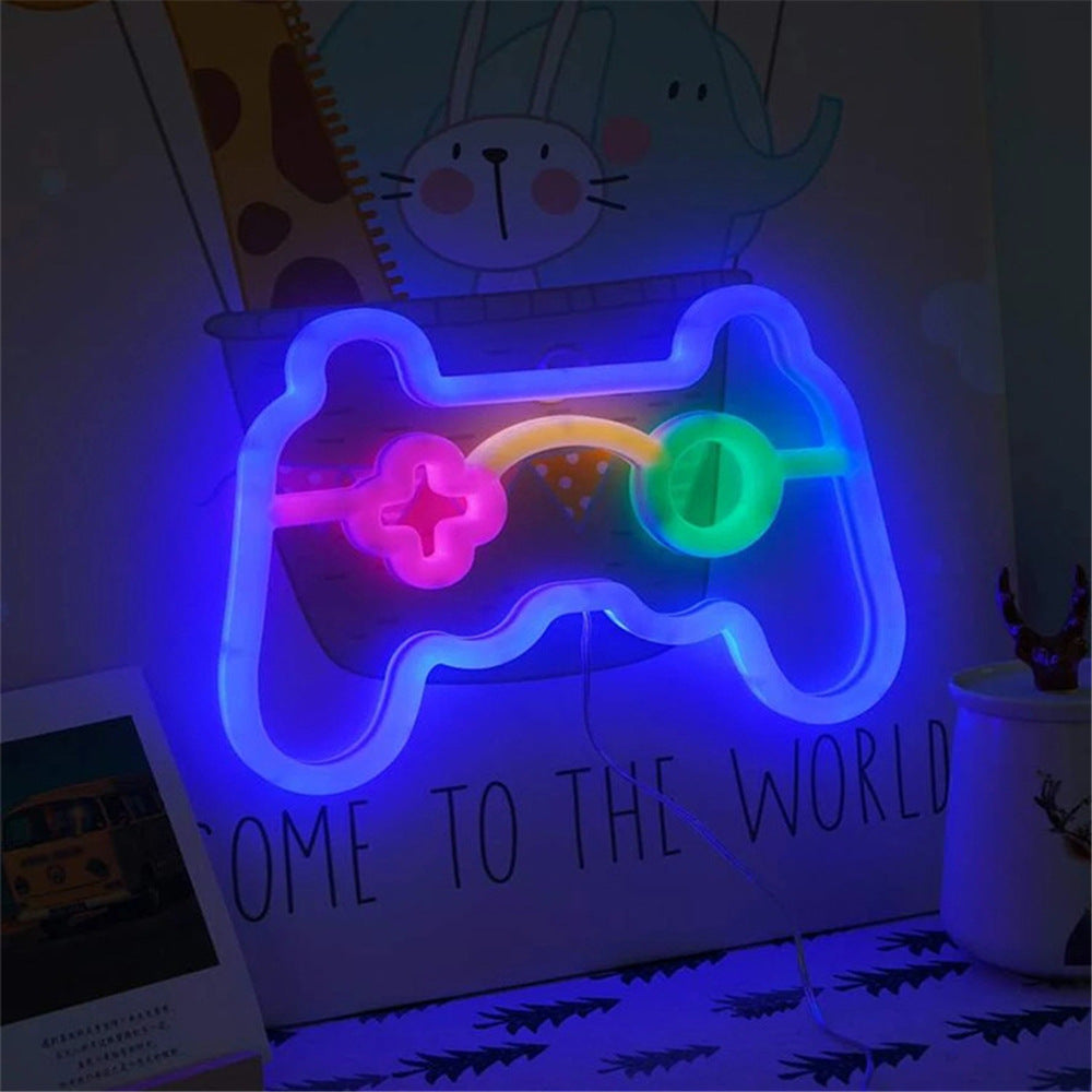 Neon Light Battery Box Game Handle Atmosphere Indoor Decorative Light Led