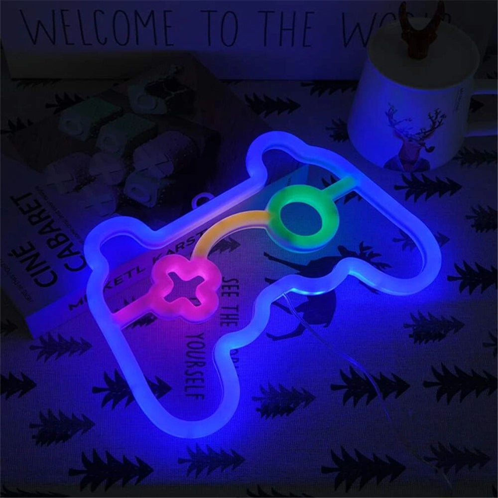 Neon Light Battery Box Game Handle Atmosphere Indoor Decorative Light Led