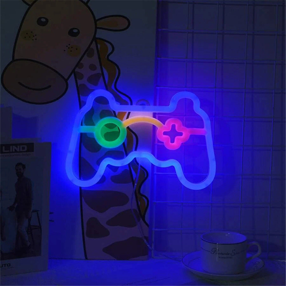 Neon Light Battery Box Game Handle Atmosphere Indoor Decorative Light Led