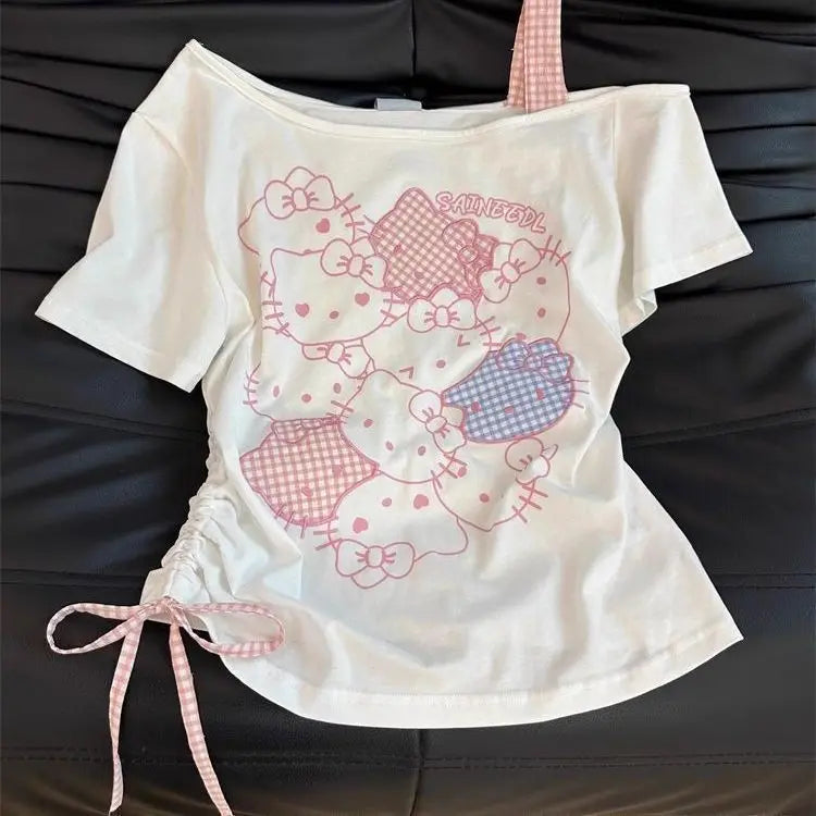 T Shirt Cotton Blend For Girls Kids Tops
