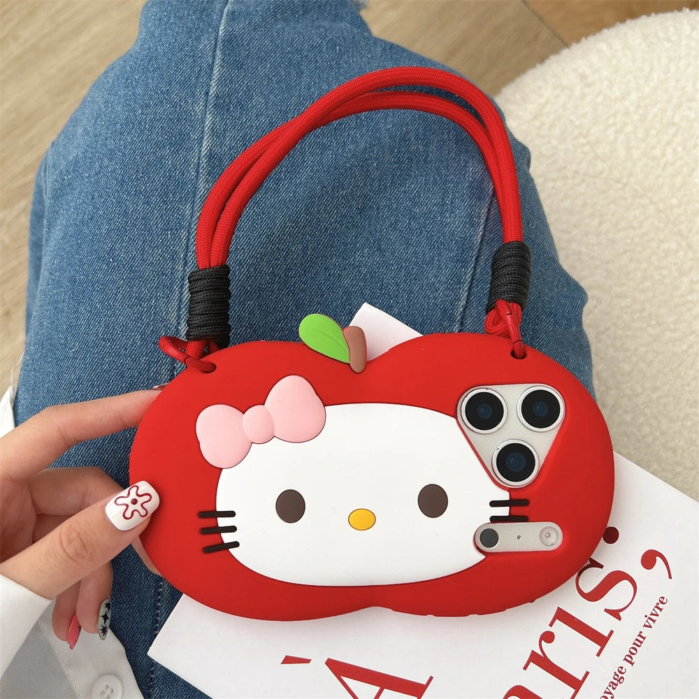 Apple Fruit 3D Wrist Strap Phone Case