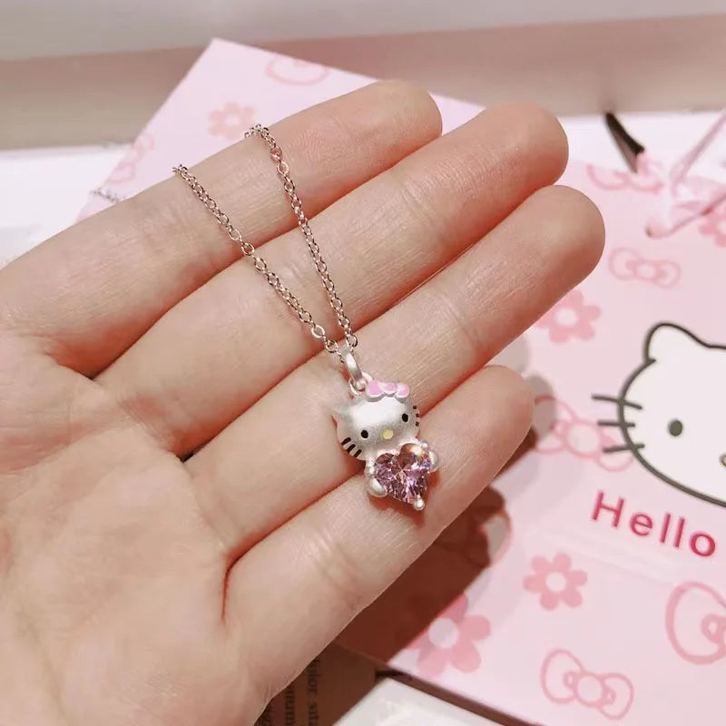 Kawaii Pink Crystal Necklace