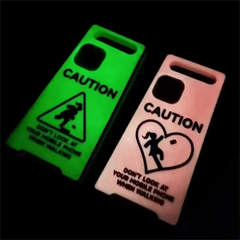 Glow-In-The-Dark Creative Funny Warning Sign Phone Case