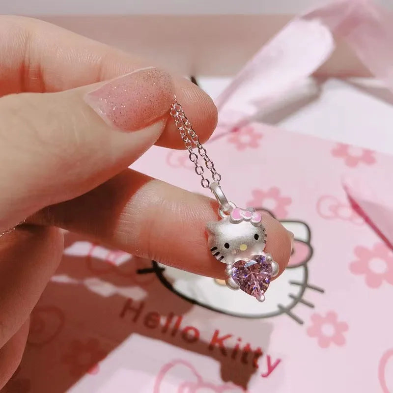Kawaii Pink Crystal Necklace
