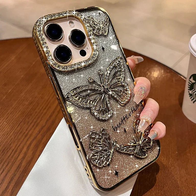 Butterfly Glitter Diamond Gradient Phone Case