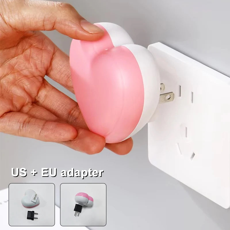 Heart LED Lamp Energy Saving Plug Night Light