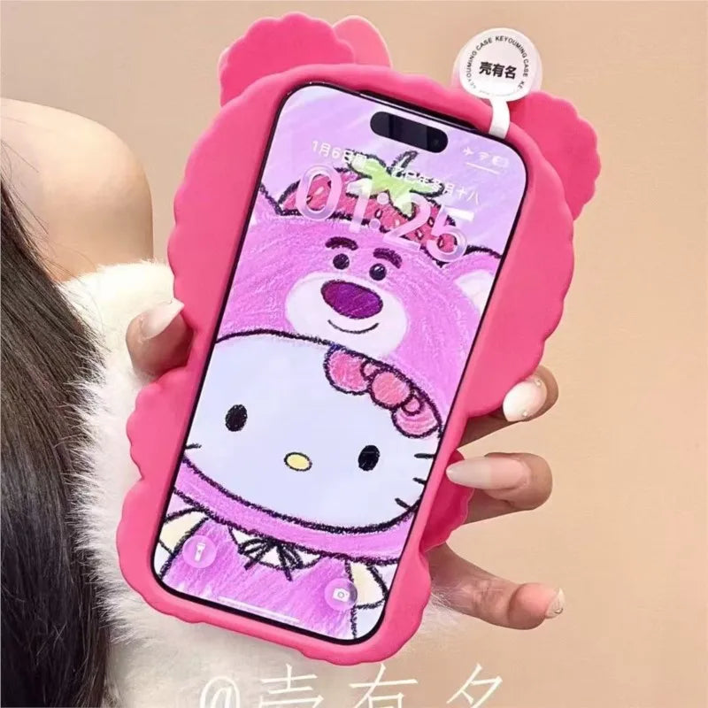 Pink Strawberry Cat Phone Case