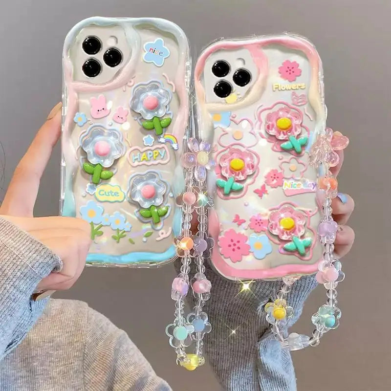 3D Cartoon Cute Flower Phone Case