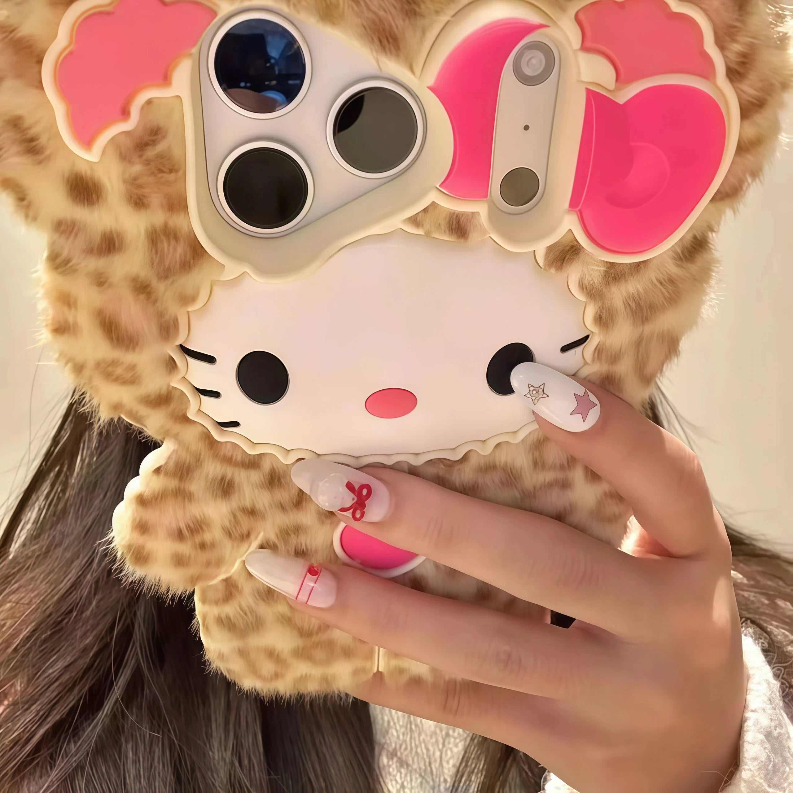 Fluffy Leopard Print Phone Case