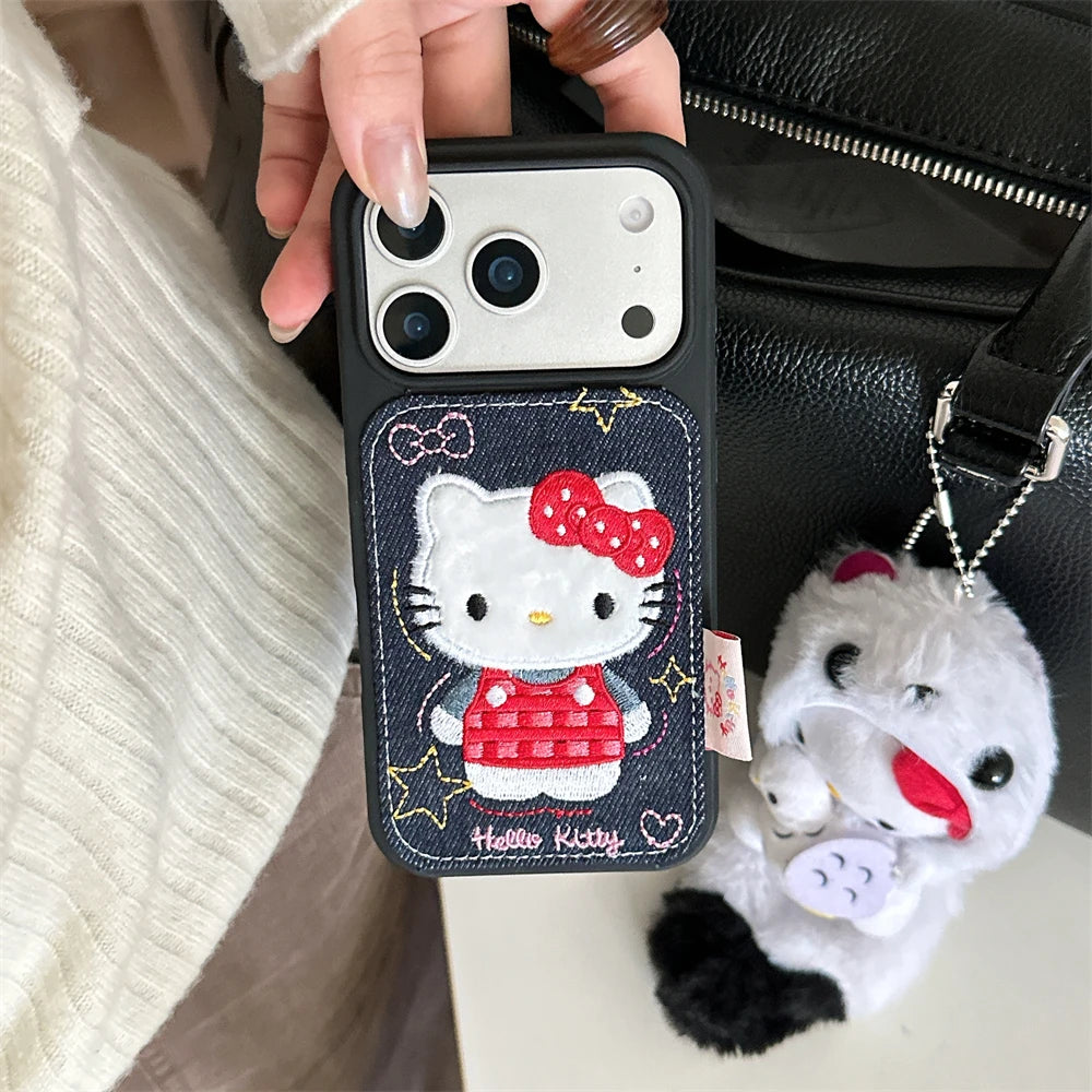 Denim Kawaii Cat Phone Case