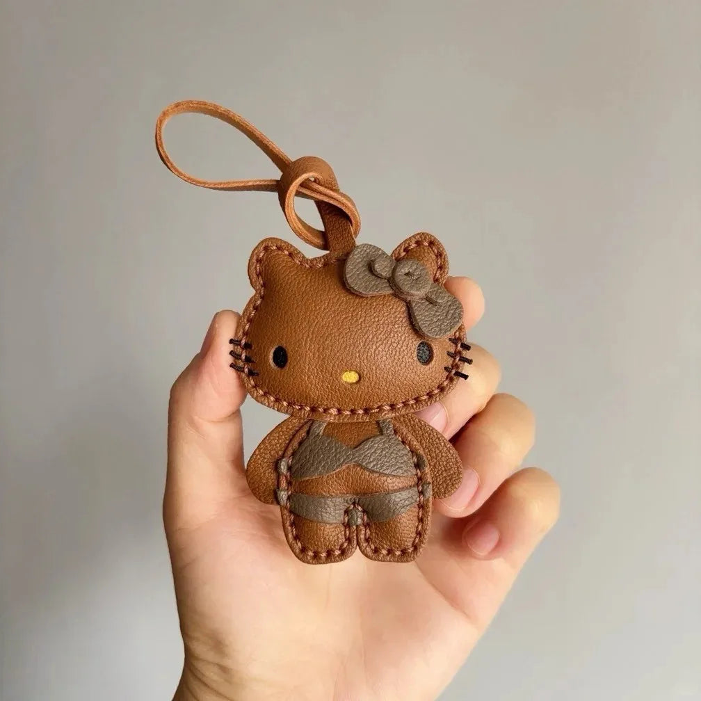 Hawaii Summer Beach High End Leather Backpack Keychain Pendant