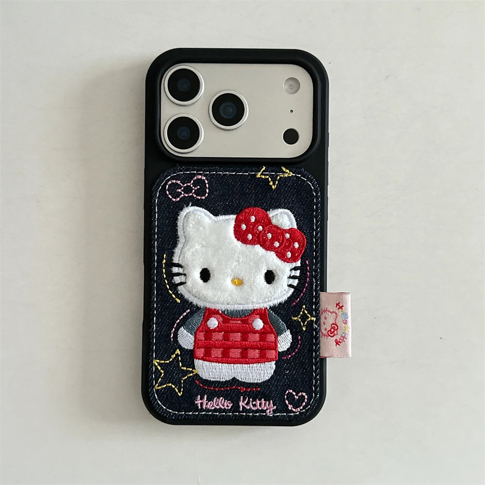 Denim Kawaii Cat Phone Case