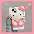 Silicone Pink Bow Phone Case