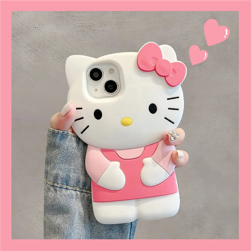 Silicone Pink Bow Phone Case