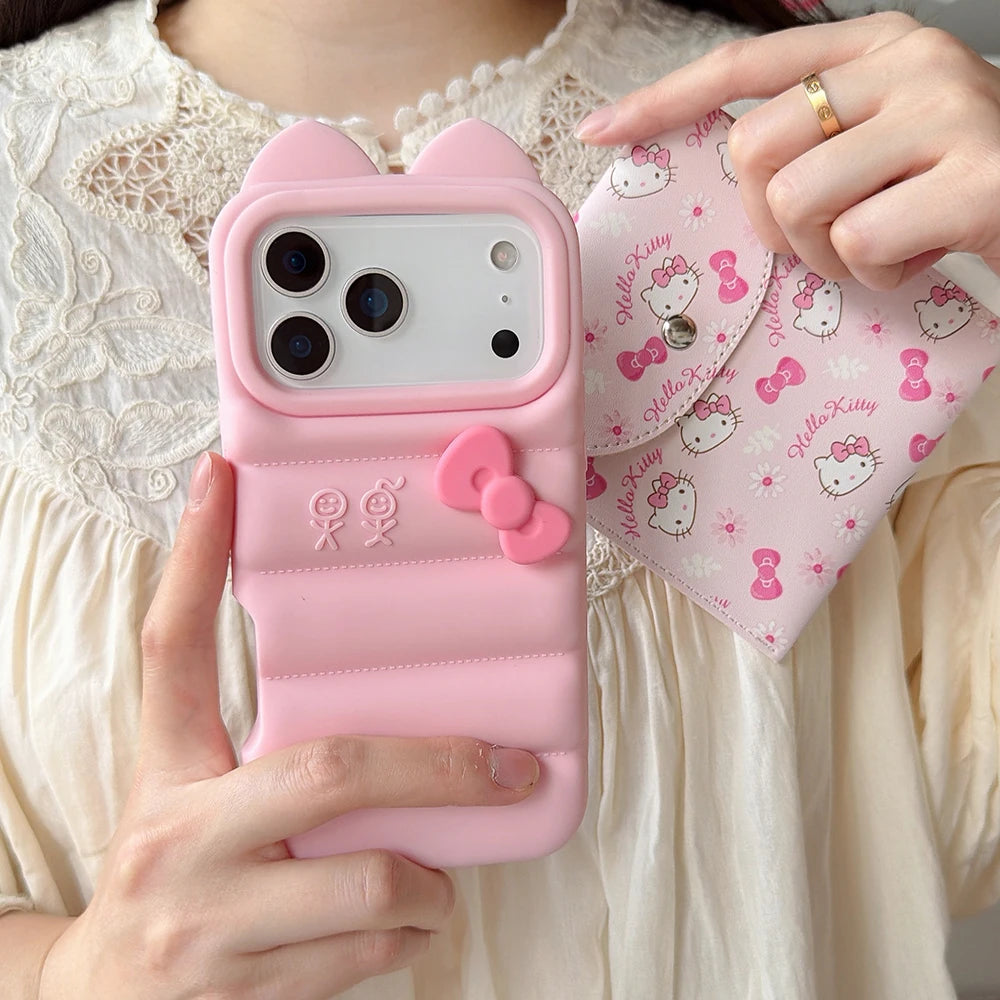 Kawaii Bow 3D Soft Silicone Phone Case