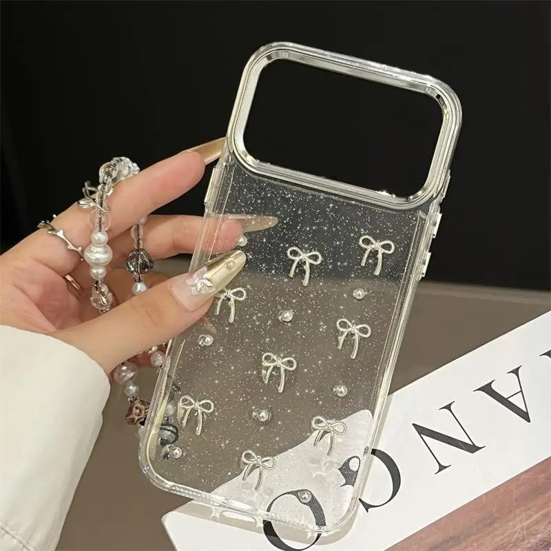 Silver Bow Bead Phone Case
