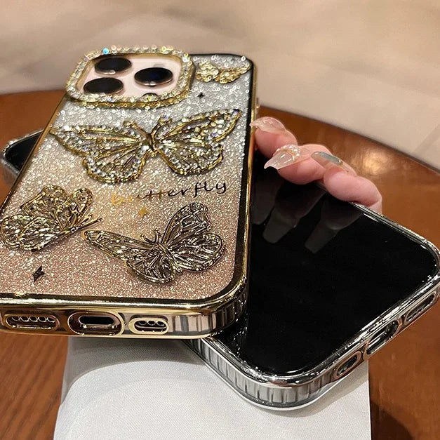 Butterfly Glitter Diamond Gradient Phone Case