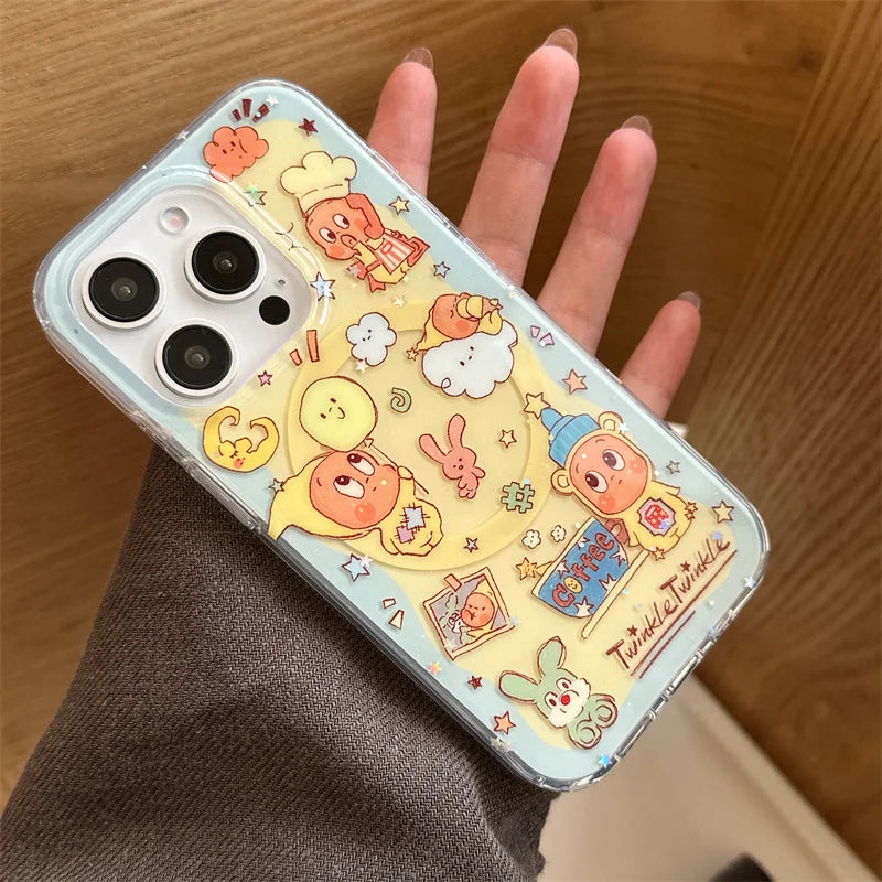 Kawaii Cartoon Star Baby Magnetic Phone Case