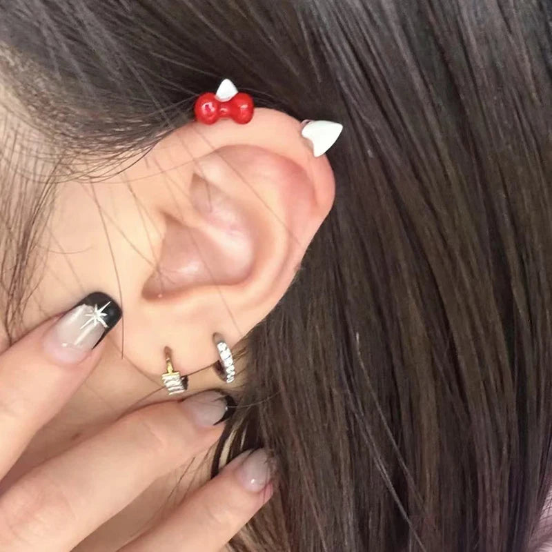 Heart Bow 2Pcs Earrings