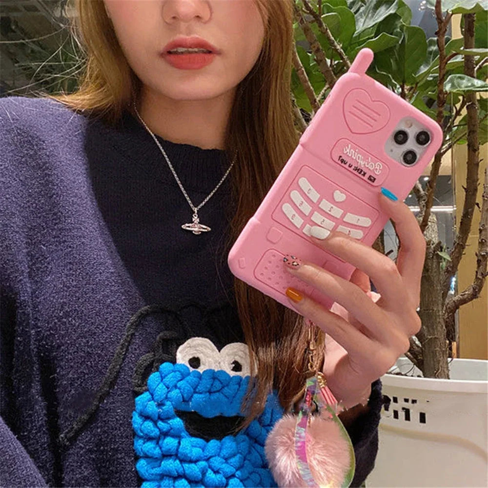 Pink Love Heart Telephone Phone Case