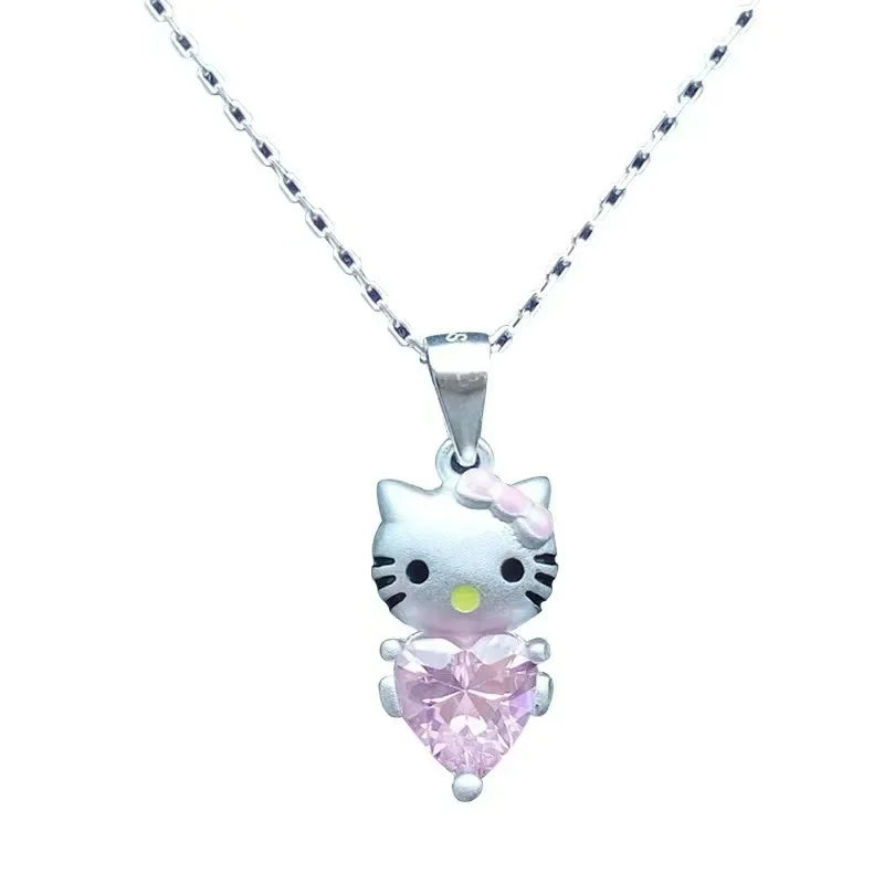 Kawaii Pink Crystal Necklace