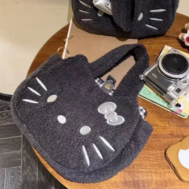 Kawaii Black Fuzzy Bag