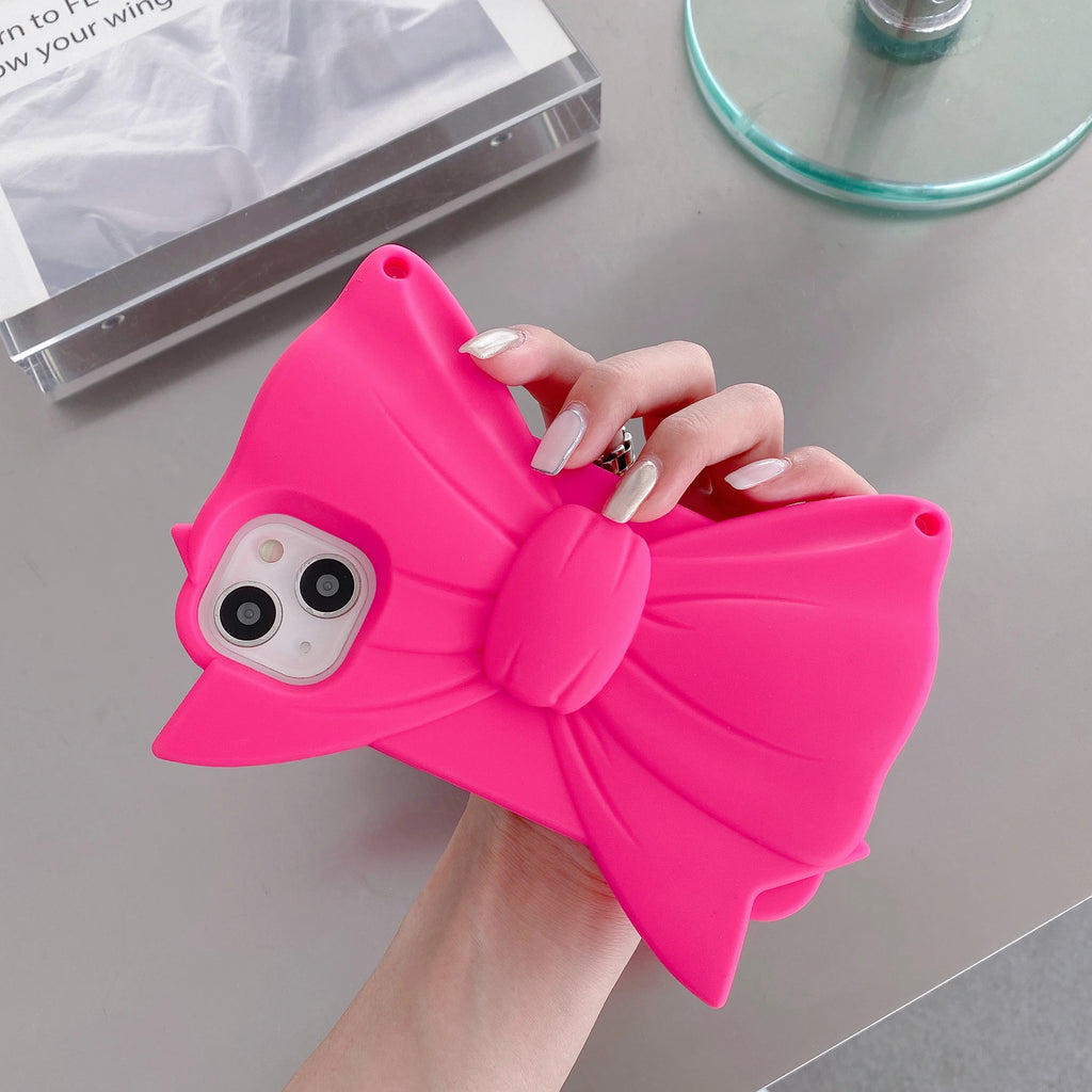 Pink Bow 3D Cute Soft Silicone Phone Case