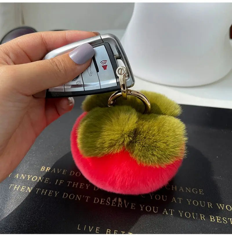 Fluffy Fruit Keychain