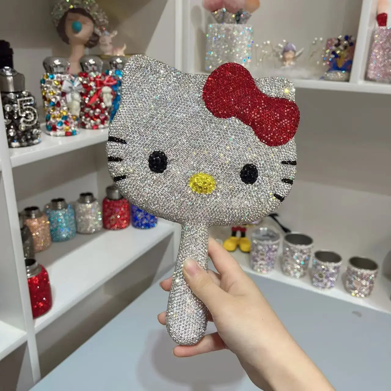 Diamond Handheld Makeup Mirror