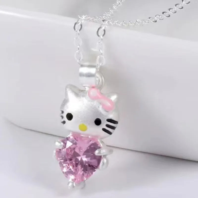 Kawaii Pink Crystal Necklace