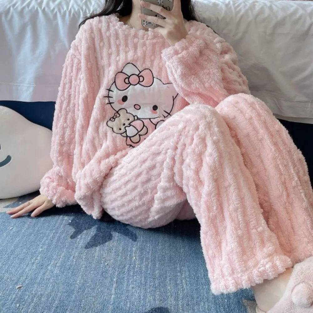 Pink Plush Pajama Set