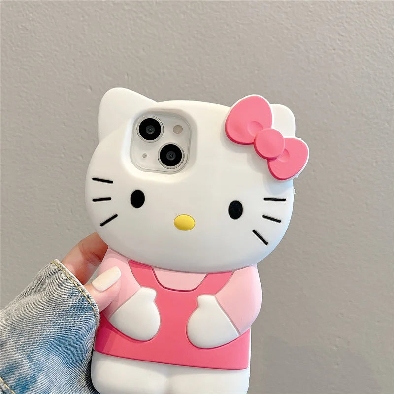 Silicone Pink Bow Phone Case