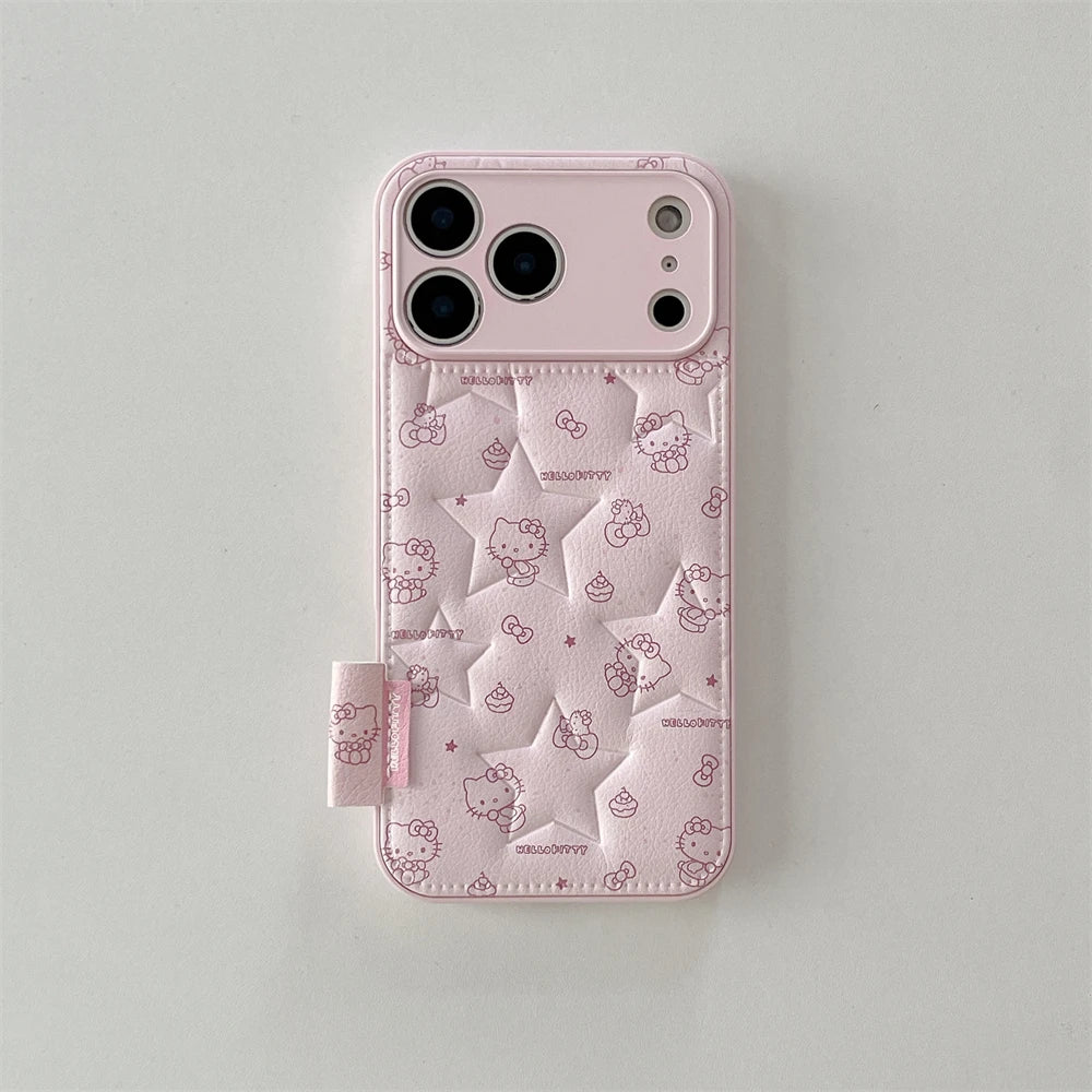 Cute Pink 3D Leather Phone Case