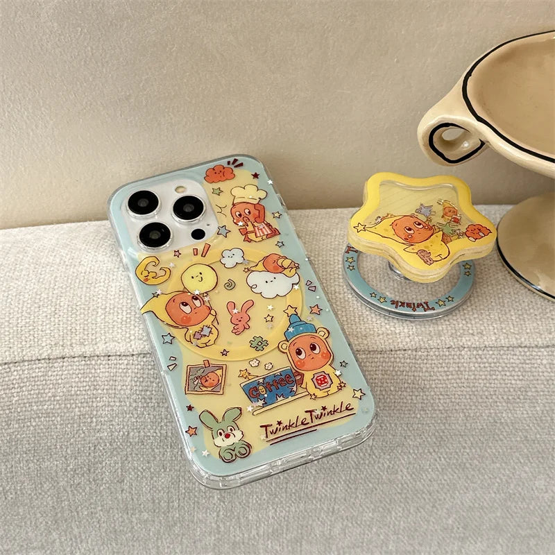 Kawaii Cartoon Star Baby Magnetic Phone Case