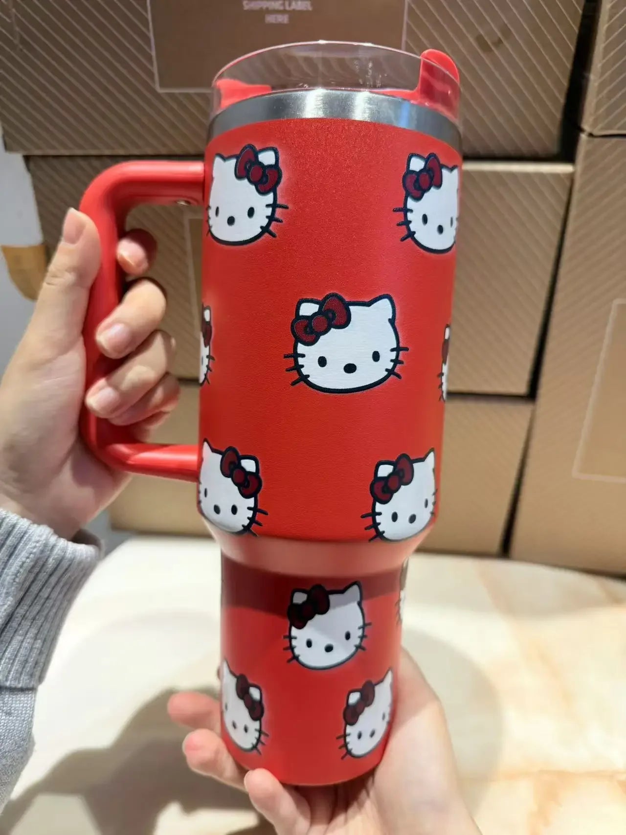 Kawaii Cup with Handle Straw Cup
