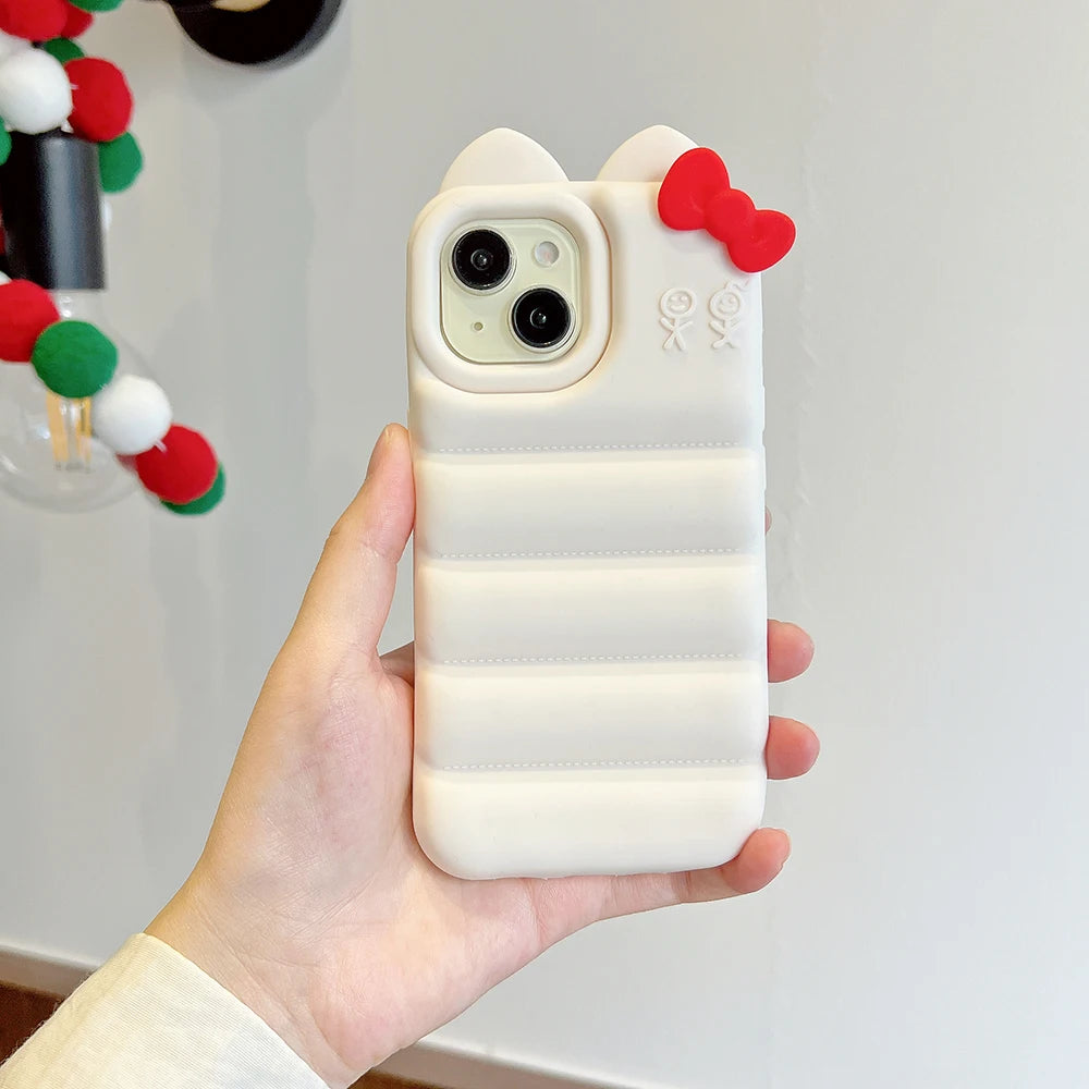 Kawaii Bow 3D Soft Silicone Phone Case