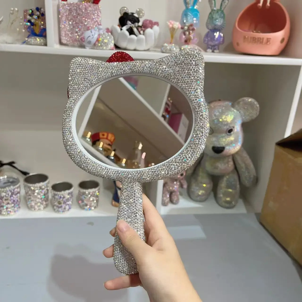 Diamond Handheld Makeup Mirror