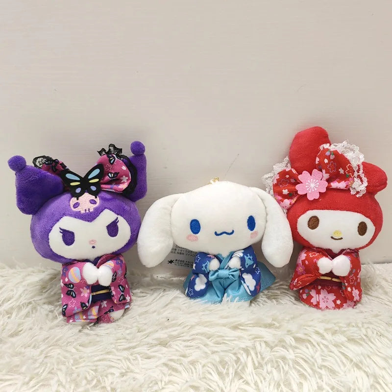 Cute Sakura Kimono Plush Pendant Keychain