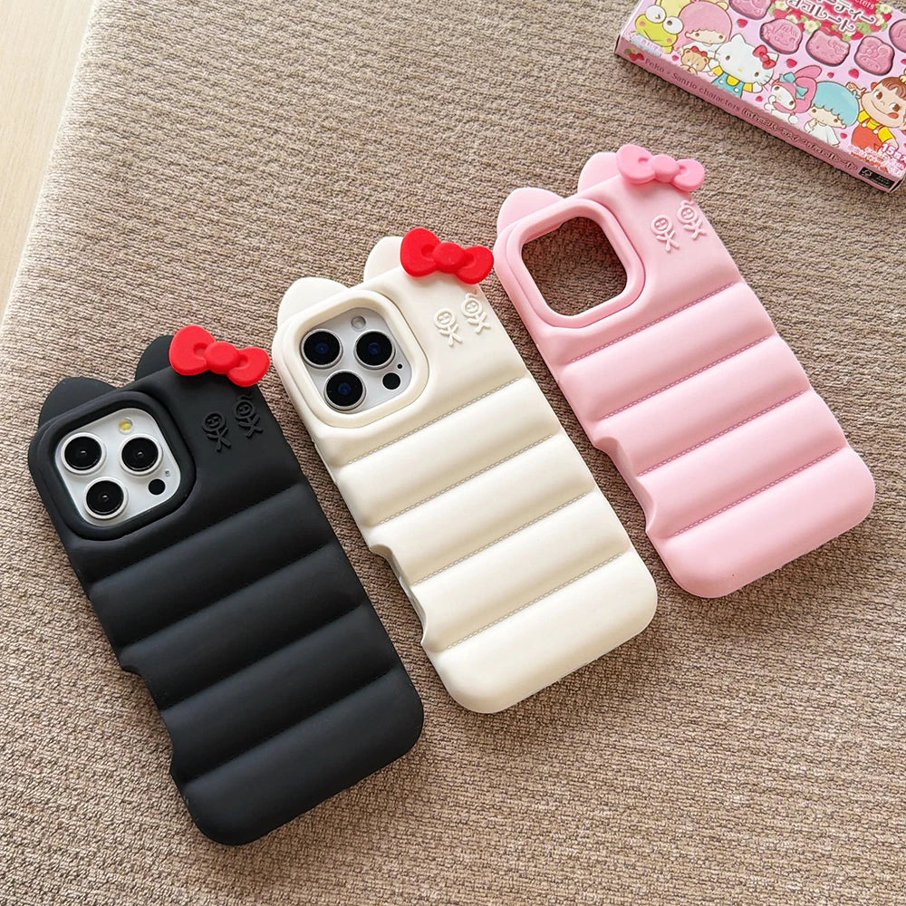 Kawaii Bow 3D Soft Silicone Phone Case