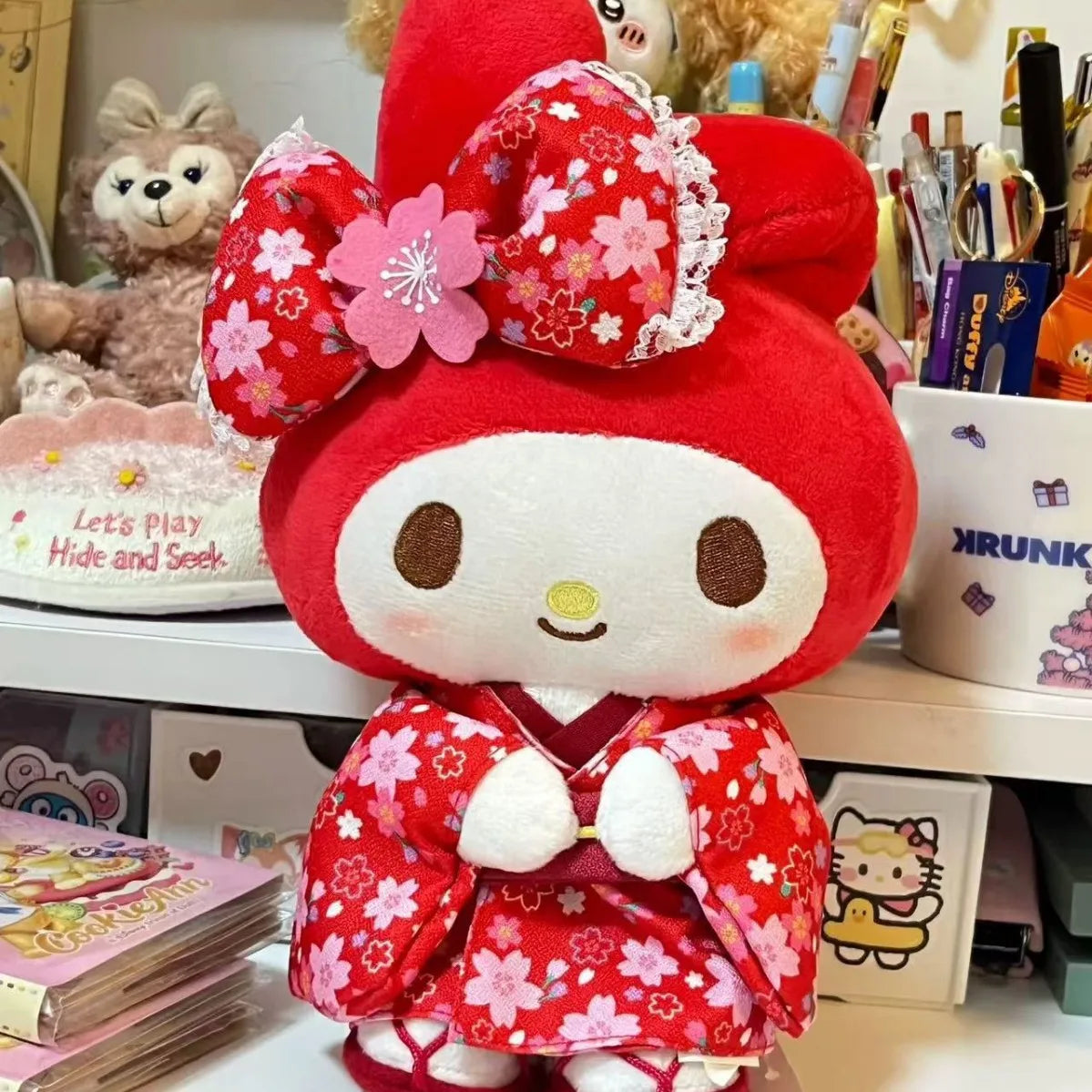 Cute Sakura Kimono Plush Pendant Keychain