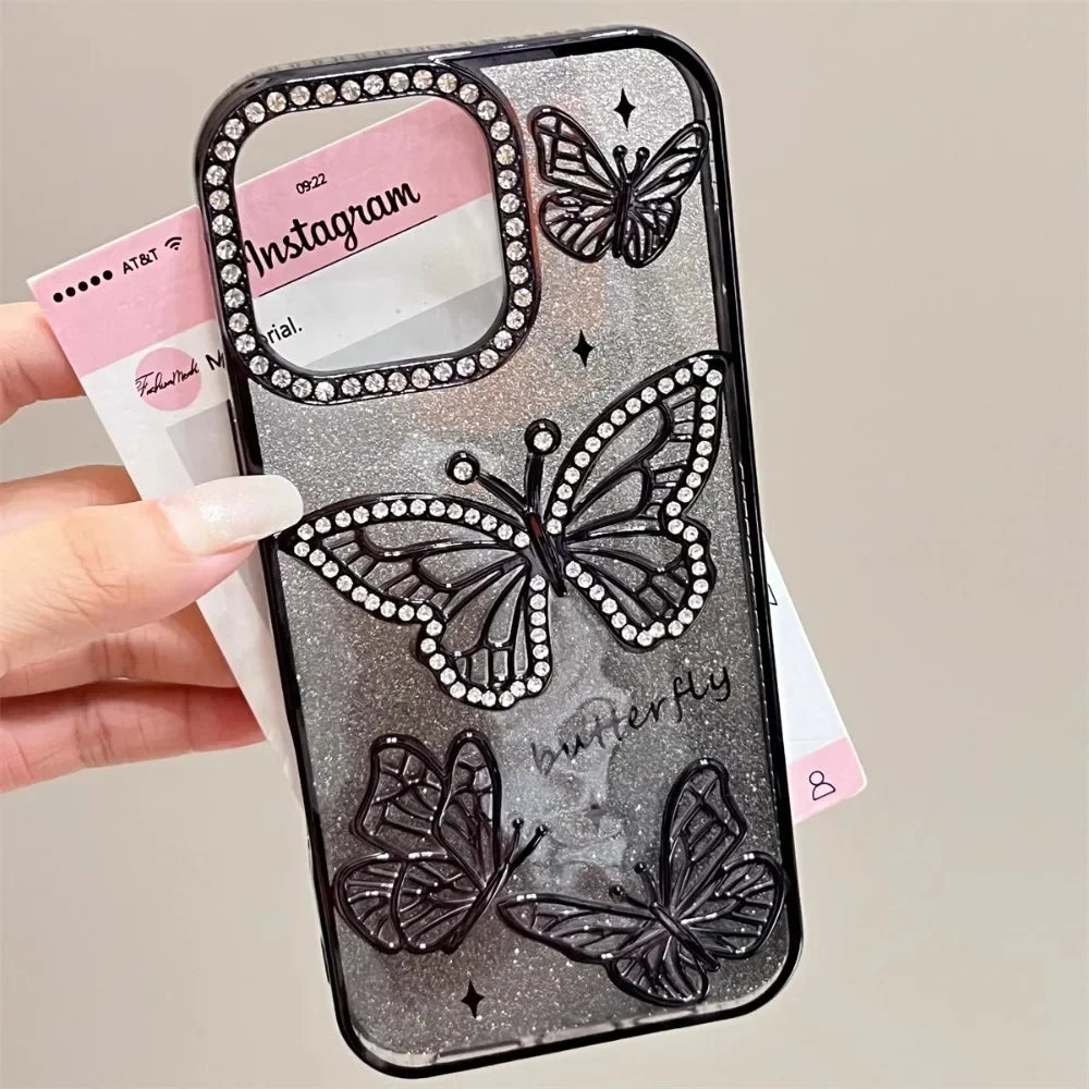 Butterfly Glitter Diamond Gradient Phone Case
