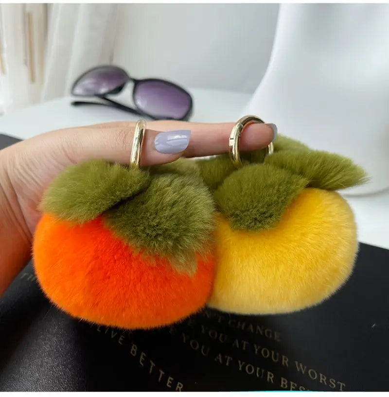 Fluffy Fruit Keychain