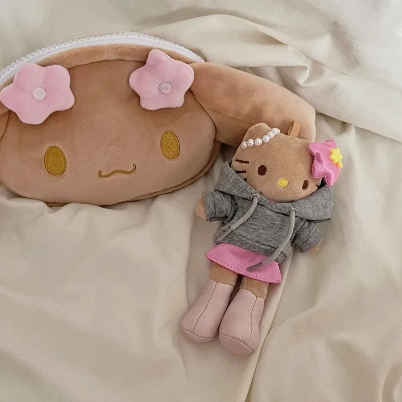 Mocha Brown Plush Storage Makeup Bag