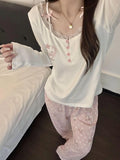 Gray & Pink / White Pajamas Set