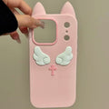 Kawaii Cat Ears Angel Wings Cross Phone Case