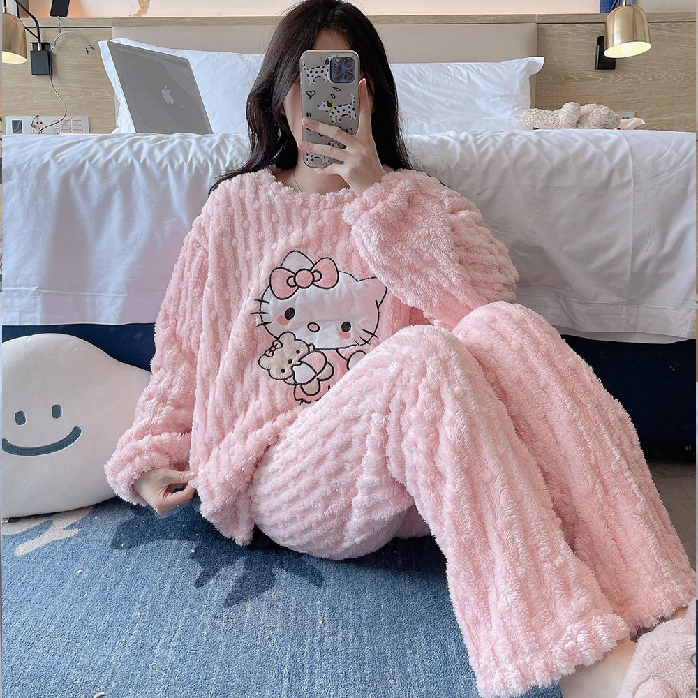 Pink Plush Pajama Set