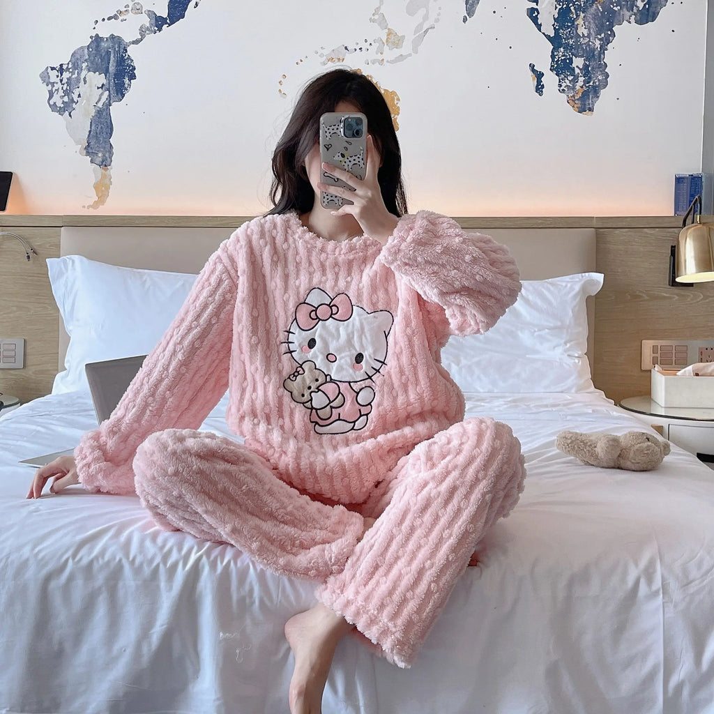 Pink Plush Pajama Set