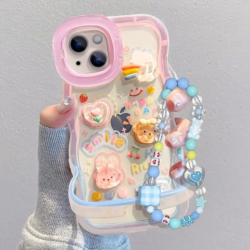 Bead Bracelet Chain Phone Holder Case