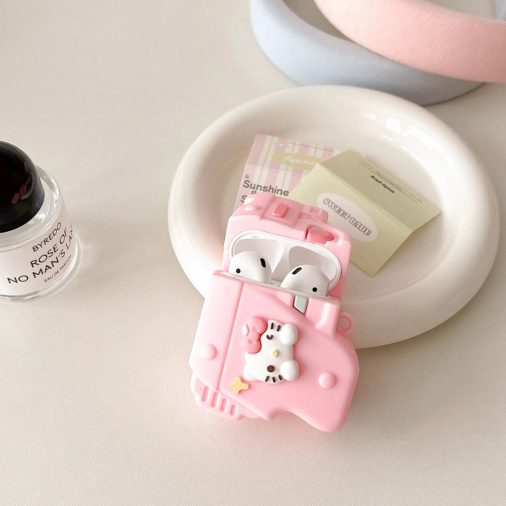 Pink Silicone Soft Gun Airpods Case