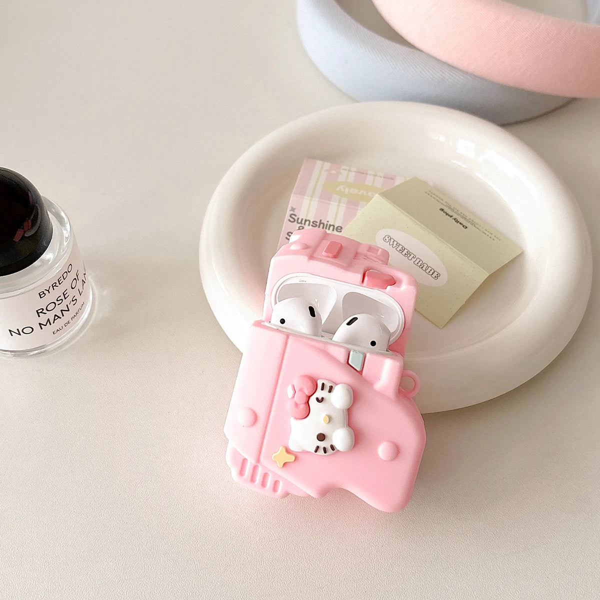 Pink Silicone Soft Gun Airpods Case